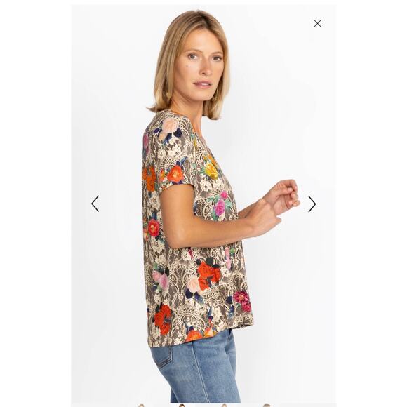 Johnny Was The Janie Favorite Short Sleeve V-Neck Swing Tee Size XL - Picture 12 of 12